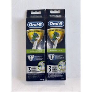Lot of 2 Oral-B Floss Action 3 Replacement Brush Heads Per Pack‎